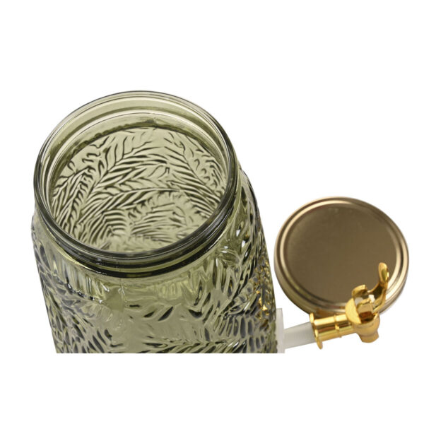Dispenser di bevande Home ESPRIT Verde Dorato Metallo Cristallo polistirene 3,3 L 19,3 X 19,3 X 36 CM