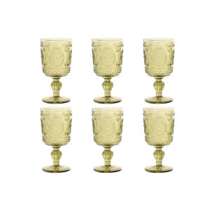 Set di Bicchieri Home ESPRIT Verde Cristallo (6 Unità)