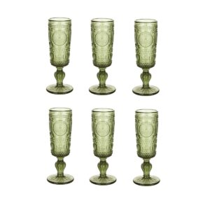 Set di Bicchieri Home ESPRIT Verde Cristallo (6 Unità)