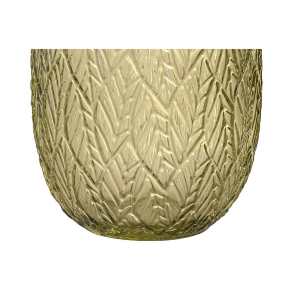 Set di Bicchieri Home ESPRIT Verde Cristallo Con rilievo 360 ml (6 Unità)