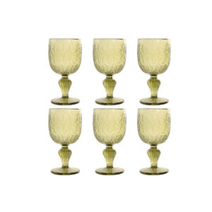 Set di Bicchieri Home ESPRIT Verde Cristallo (6 Unità)