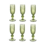 Set di Bicchieri Home ESPRIT Verde Cristallo Fogli 160 ml (6 Unità)