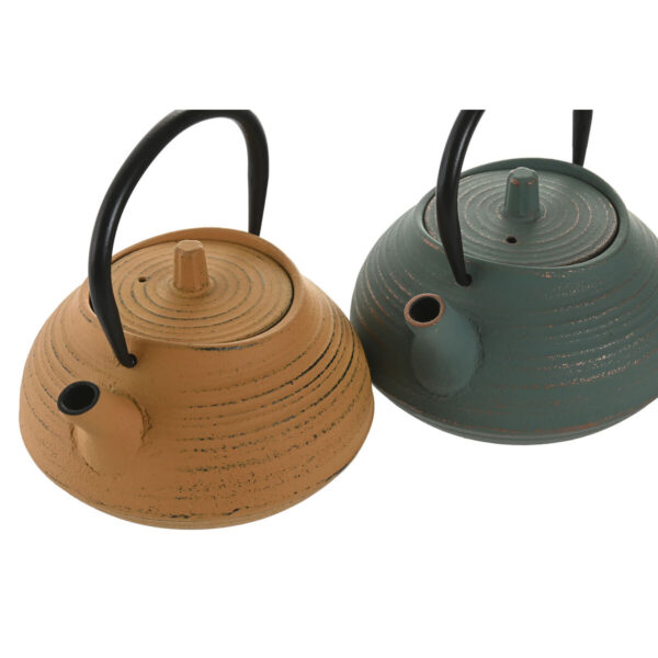 Teiera Home ESPRIT Verde Arancio Acciaio inossidabile Ferro 400 ml (2 Unità)