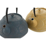 Teiera Home ESPRIT Giallo Turchese Acciaio inossidabile Ferro 1,2 L (2 Unità)