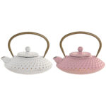Teiera Home ESPRIT Bianco Rosa Acciaio inossidabile Ferro (2 Unità)