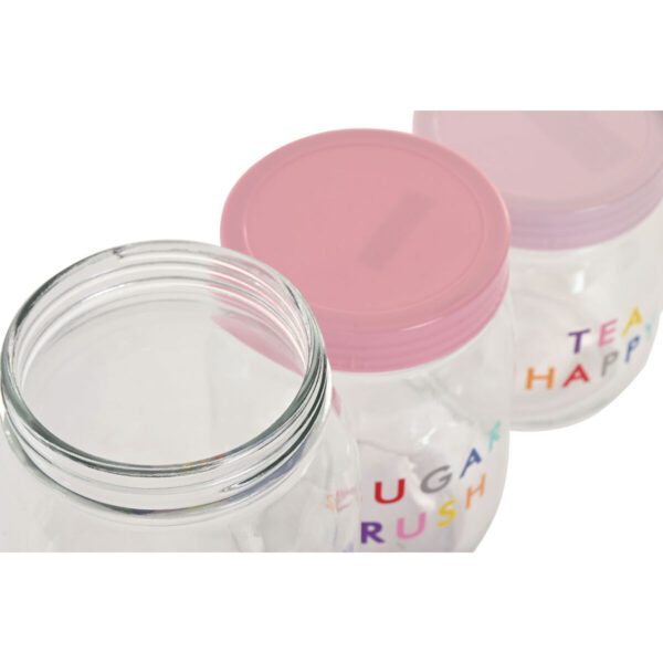 Set di 3 Barattoli Home ESPRIT Rosa Lilla Moderno 1 L 1,5 L 3 Pezzi
