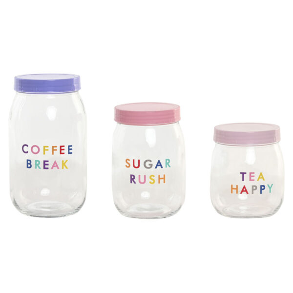 Set di 3 Barattoli Home ESPRIT Rosa Lilla Moderno 1 L 1,5 L 3 Pezzi