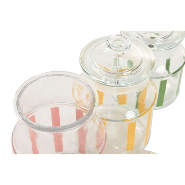 Set di 3 Barattoli Home ESPRIT Multicolore Righe Moderno 1 L 1,2 L 3 Pezzi