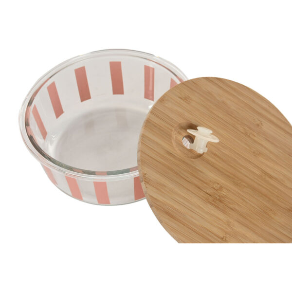 Porta pranzo Home ESPRIT Giallo Verde Corallo Cristallo Vetro Borosilicato Righe Moderno 900 ml