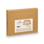 Set di Vassoi Gift Decor Marrone Trasparente Legno Vetro Fiore 2 Pezzi