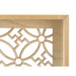 Set di Vassoi Gift Decor Marrone Trasparente Legno Vetro Fiore 2 Pezzi