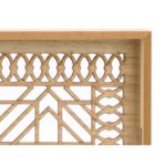 Set di Vassoi Gift Decor Marrone Trasparente Legno Vetro Quadrato 2 Pezzi