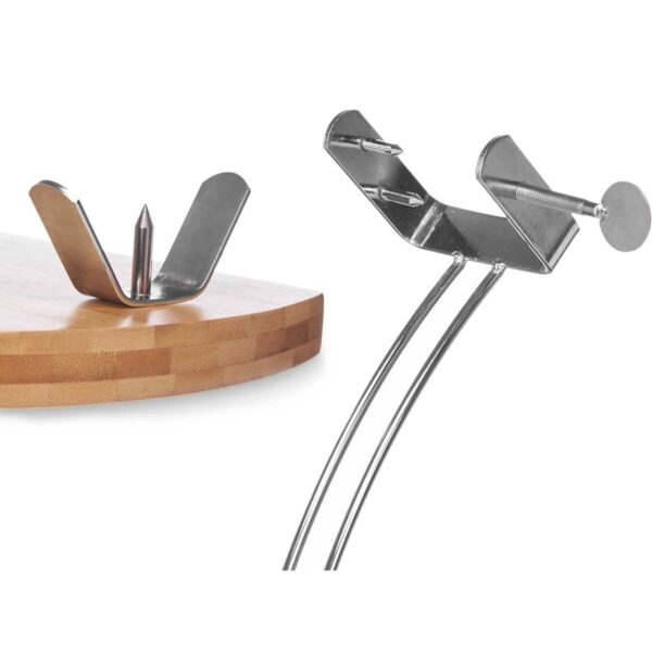 Porta Prosciutto di Legno Kinvara Naturale Metallo Bambù 47 x 16,5 x 36 cm 37,5 x 11 x 16,5 cm