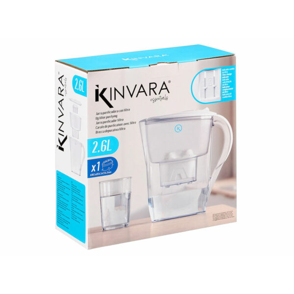 Brocca filtrante Kinvara Bianco Trasparente ABS 2,6 L