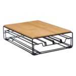 Contenitore per Sistemare le Capsule di Caffè Kinvara Marrone Nero Naturale Metallo Bambù 21 x 57 x 8,5 cm 21 x 7,5 x 31 cm 21 x