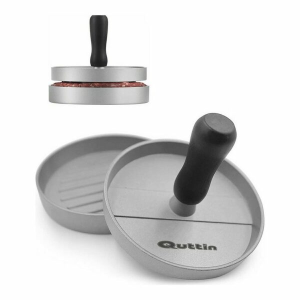 Pressa per Hamburger Quttin Metallo Argentato 12 x 9 cm