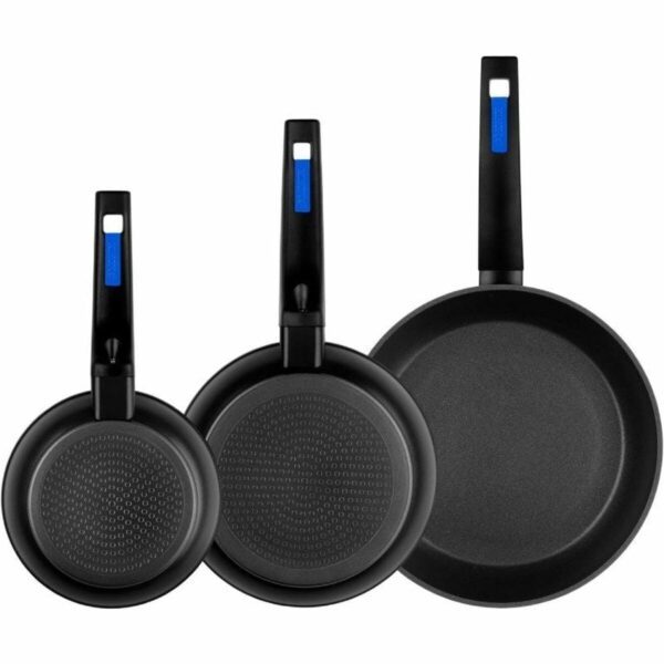 Set di padelle Monix M811200 Nero Bachelite Alluminio Forgiato 3 Pezzi