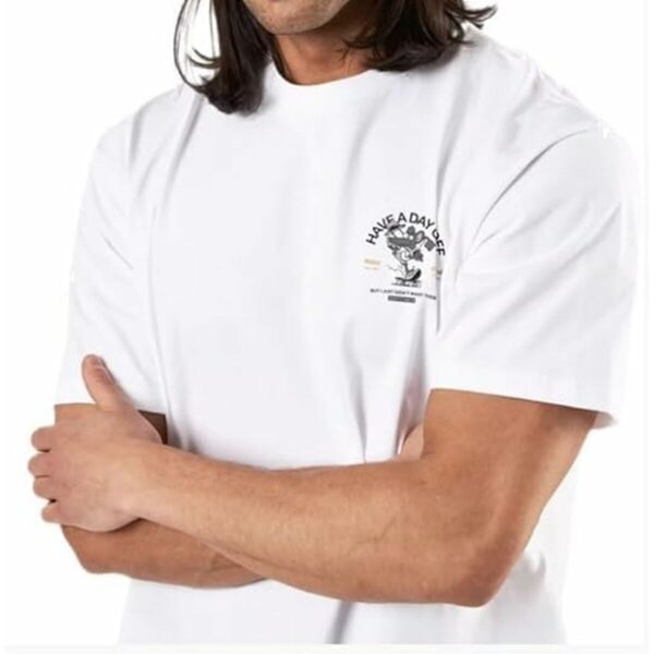 Maglia a Maniche Corte Uomo Snatch & Clash Day Off Bianco