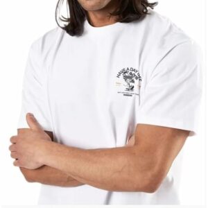 Maglia a Maniche Corte Uomo Snatch & Clash Day Off Bianco