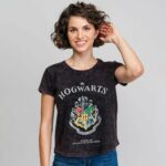 Maglia a Maniche Corte Donna Harry Potter Grigio Grigio scuro