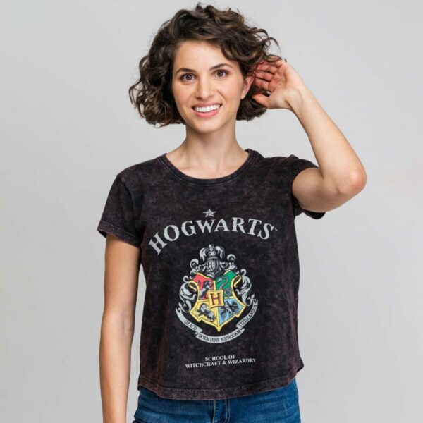 Maglia a Maniche Corte Donna Harry Potter Grigio Grigio scuro