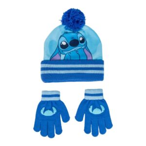 Berretto e Guanti Stitch Azzurro Chiaro