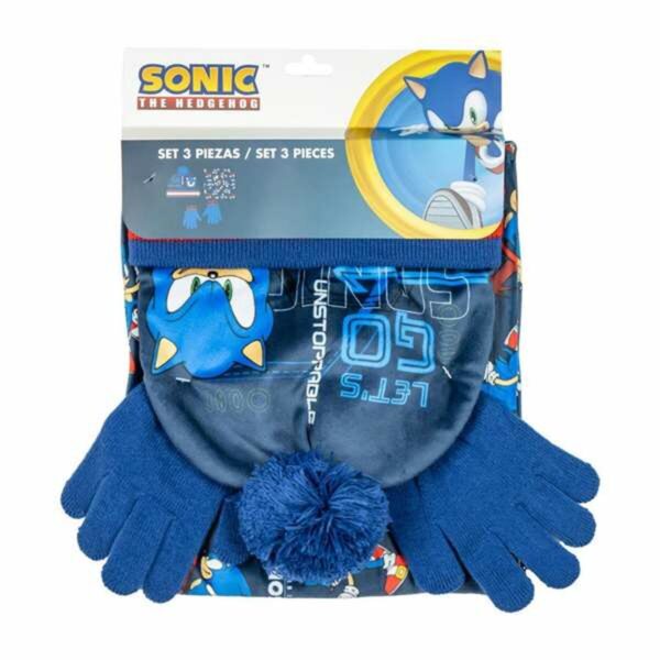 Berretto, Sciarpa e Guanti Sonic 2-8 Anni