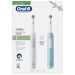 Spazzolino da Denti Elettrico Oral-B Azzurro Bianco (2 Pezzi) (2 Unità)