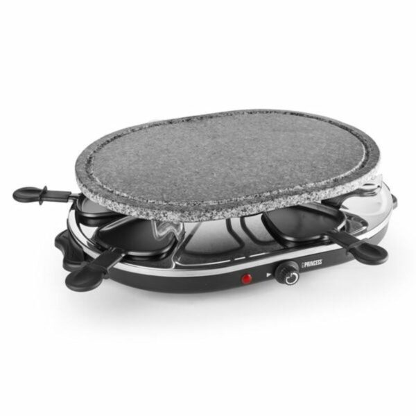Raclette Princess 8 Oval Stone Grill Party Nero Grigio