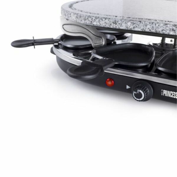 Raclette Princess 8 Oval Stone Grill Party Nero Grigio
