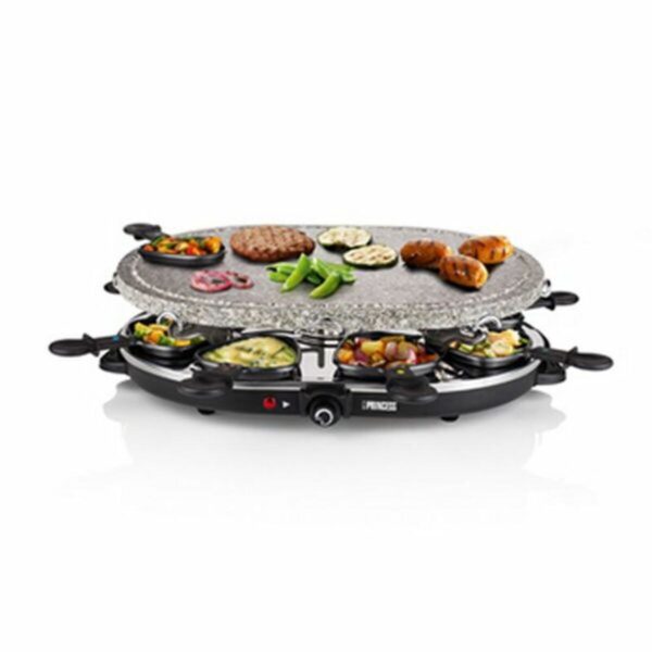 Raclette Princess 8 Oval Stone Grill Party Nero Grigio