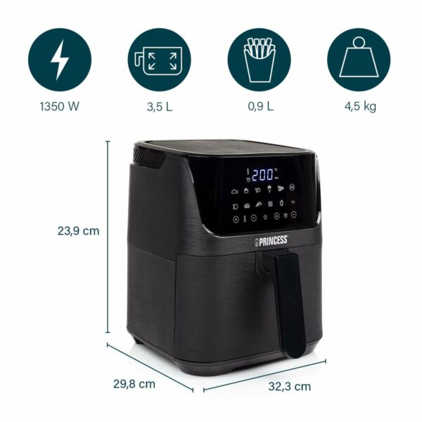 Friggitrice ad Aria Princess 01.182031.01.001 Nero 3,5 L