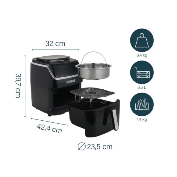 Friggitrice ad Aria Princess 871301609842901.182080.01.001 1700 W Nero