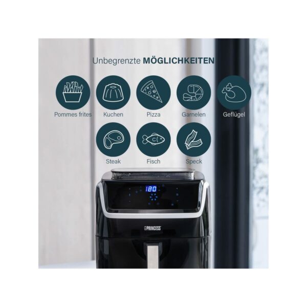 Friggitrice ad Aria Princess 871301609842901.182080.01.001 1700 W Nero