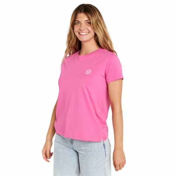 Maglia a Maniche Corte Donna Rip Curl Re-Entry Crew Tee Rosa Fucsia