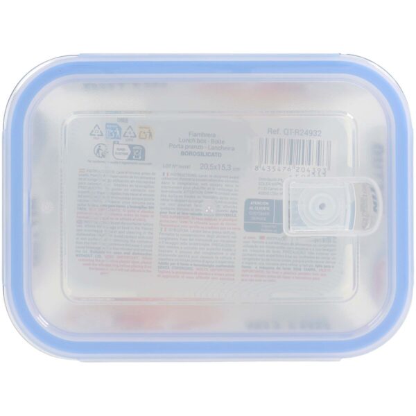 Porta pranzo Ermetico Quttin Trasparente Rettangolare 1L (6 Unità)