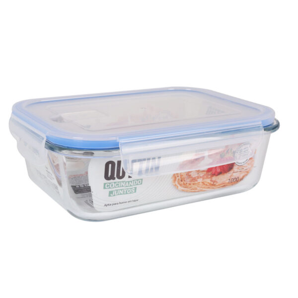Porta pranzo Ermetico Quttin Trasparente Rettangolare 1L (6 Unità)