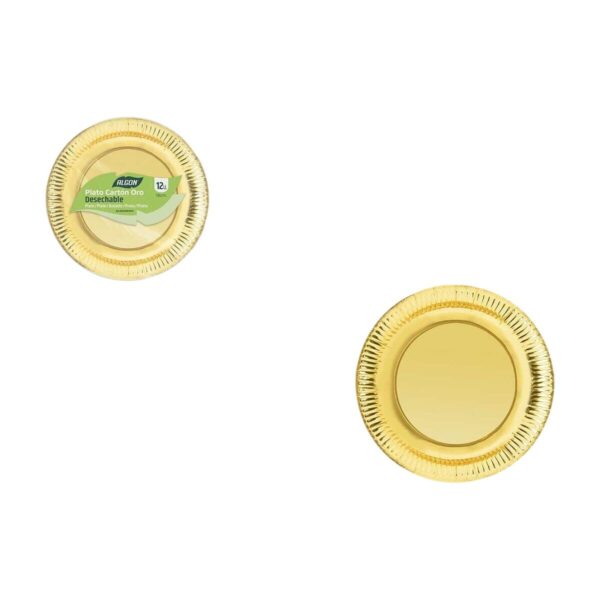 Set di piatti Algon Dorato 18 cm 12 Pezzi (18 Unità)