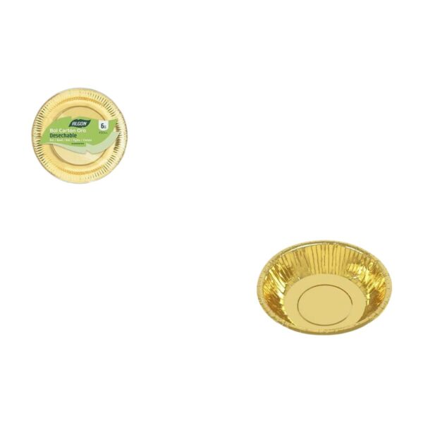 Set di piatti Algon Dorato 450 ml 6 Pezzi (18 Unità)