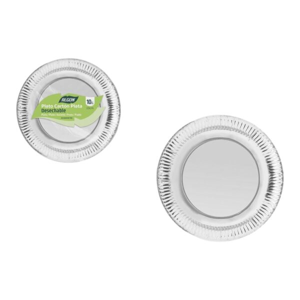 Set di piatti Algon Argentato 23 cm 10 Pezzi (18 Unità)