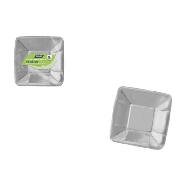 Set di piatti Algon Argentato 18 cm 12 Pezzi (18 Unità)