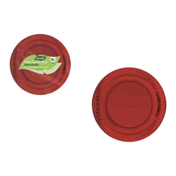 Set di piatti Algon Rosso 23 cm 10 Pezzi (18 Unità)