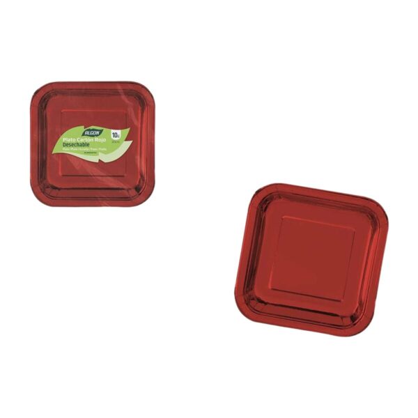 Set di piatti Algon Rosso 20 cm 10 Pezzi (18 Unità)