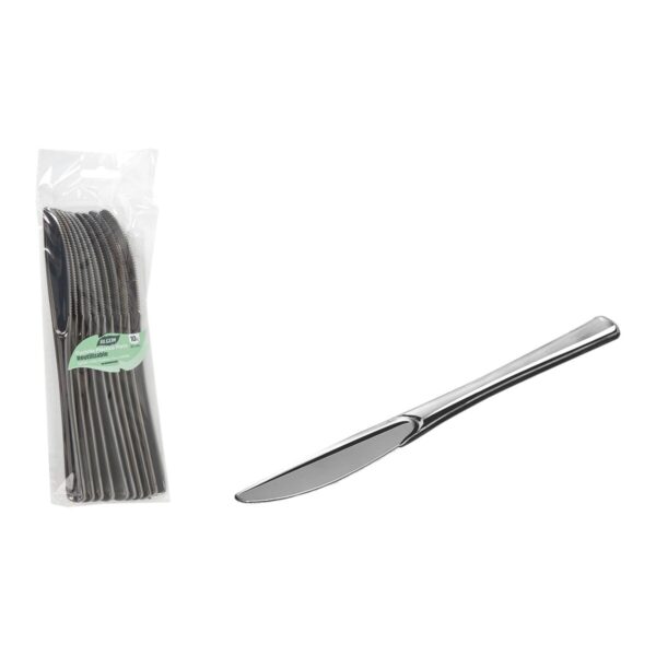 Set di coltelli riutilizzabili Algon Argentato Plastica 20 cm 10 Pezzi (24 Unità)