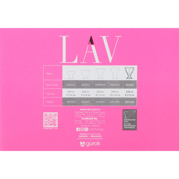 Coppa per Gelati e Frullati LAV Lily 250 ml 6 Pezzi (4 Unità)