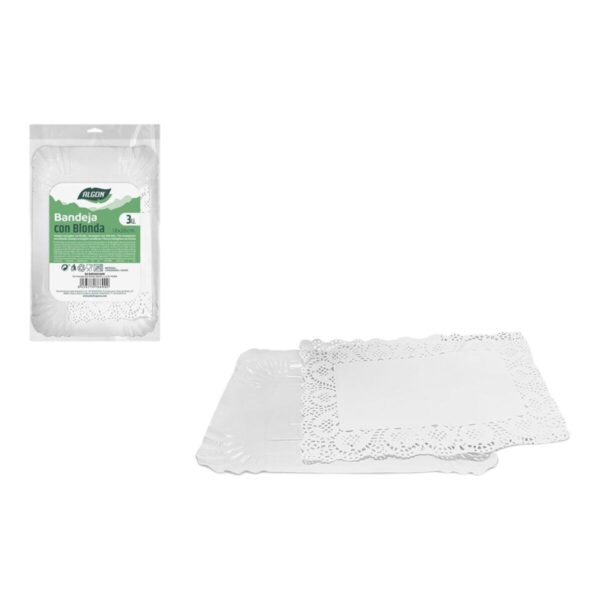 Vassoio per aperitivi Algon Rettangolare 18 x 26 cm 3 Pezzi (24 Unità)