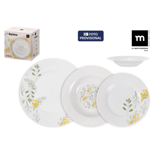 Servizio di Piatti La Mediterránea Reims Rotonda 18 Pezzi (2 Unità)