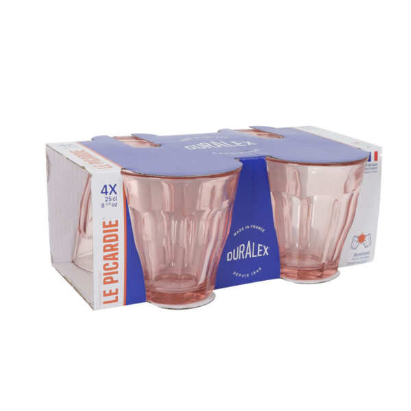 Set di Bicchieri Duralex Picardie Rosa 250 ml 4 Pezzi (12 Unità)