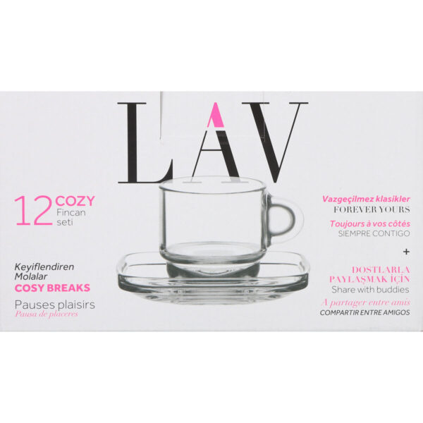 Set di 6 Tazze con Piatto LAV Cozy 90 ml (6 Unità)