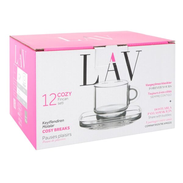 Set di 6 Tazze con Piatto LAV Cozy 90 ml (6 Unità)